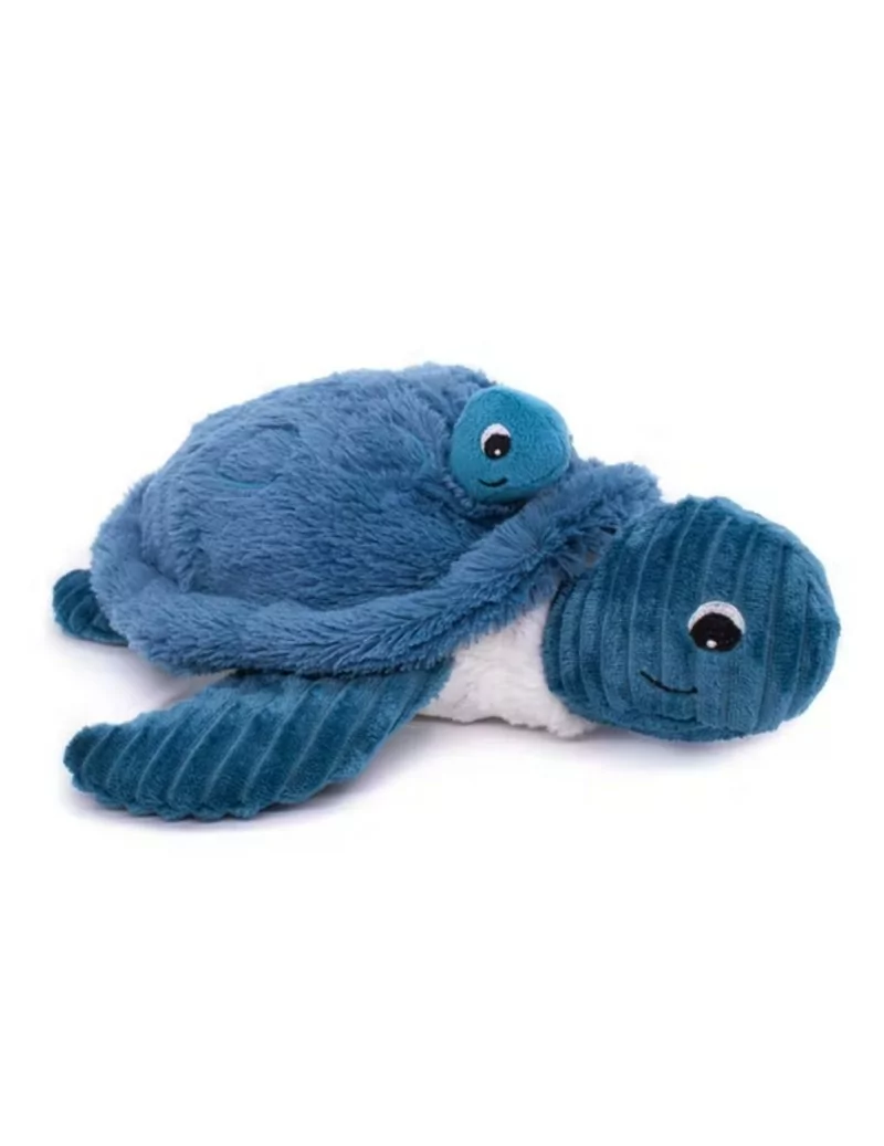 Peluche Ptipotos la tortue maman/bébé bleue - 