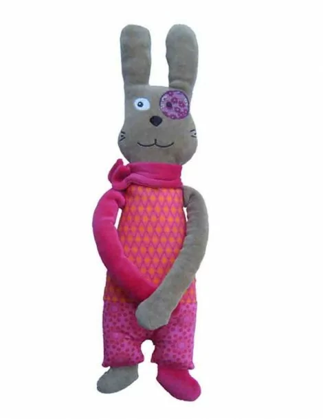 Doudou Lapin Fille Louison 30 cm On chuchote Made in France - 