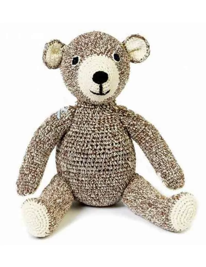 Teddy Bear en Coton Bio crocheté fait main Anne-Claire Petit 35cm - 