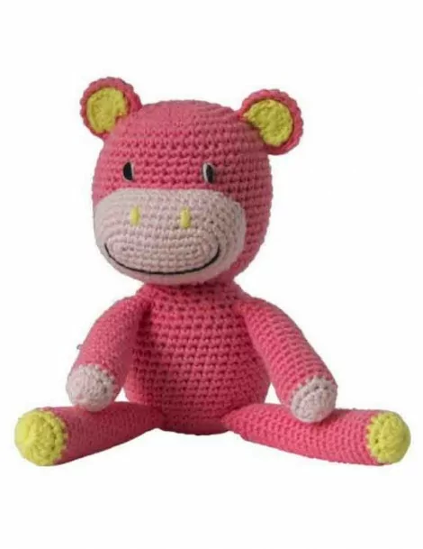 Peluche Hippopotame crochet coton bio 26 cm - 