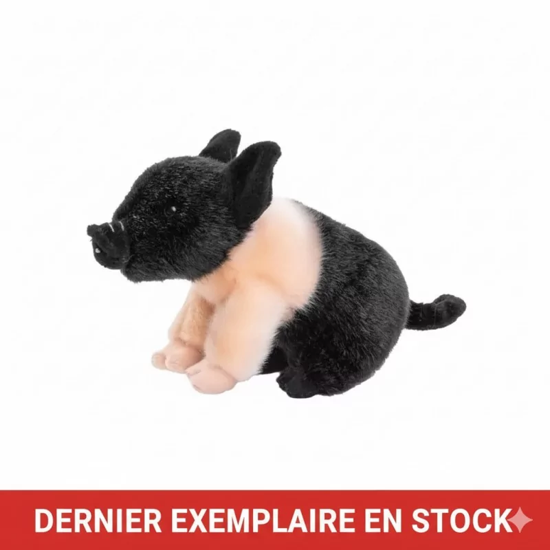 Peluche Porcinet cochon de selle pêcheur - 20 cm Unitoys ecofriendly - 