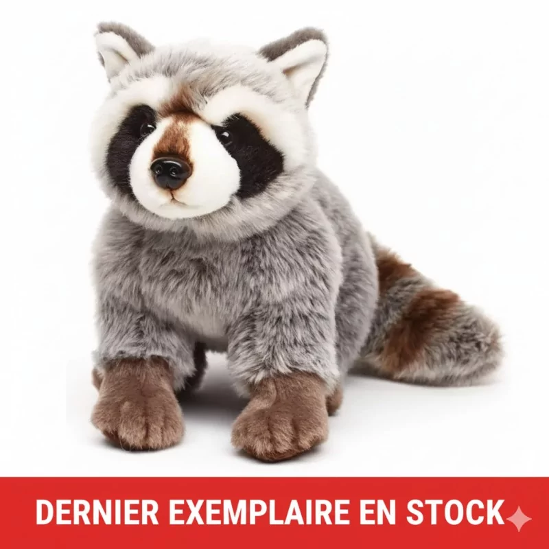 Peluche Raton laveur, assis - 25 cm Unitoys Ecofriendly - 