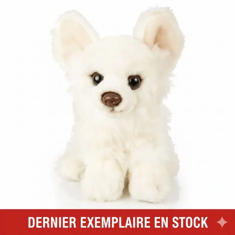 Peluche Chihuahua, assis (blanc) - 18 cm Unitoys Ecofriendly - 