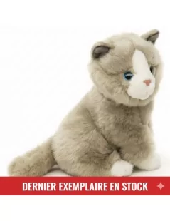 Peluche Chat gris, assis - 21 cm Unitoys Ecofriendly - 