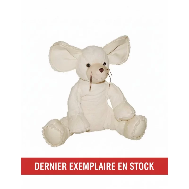 Grosse Peluche Souris Beige Clair 45 cm Petites Marie - 