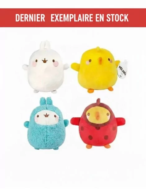 Coffret 4 Molang Peluche et ses 3 amis 20 cm assortis - 