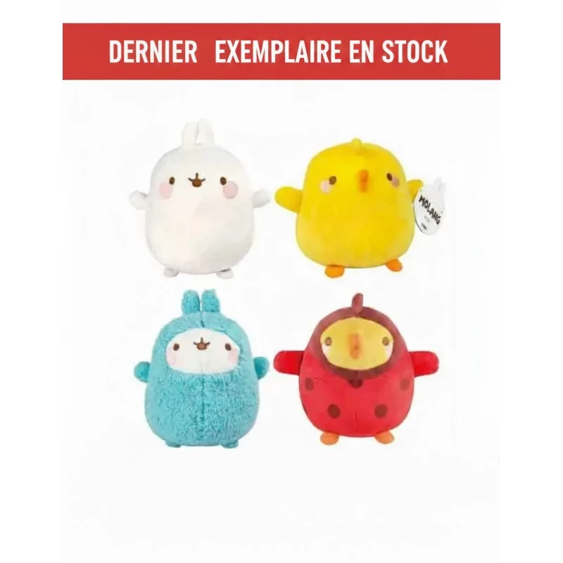 Coffret 4 Molang Peluche et ses 3 amis 20 cm assortis - 