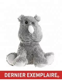Peluche Rhinocéros Gris Bouillotte 25 cm - 