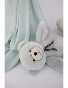 Ours en Peluche Gris Perle 35 cm Fabrication Française Mailou Tradition - 