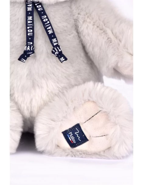 Ours en Peluche Gris Perle 35 cm Fabrication Française Mailou Tradition - 
