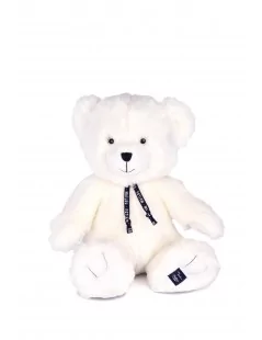 Peluche Ourson Blanc Neige 35 cm Fabriqué en France - 