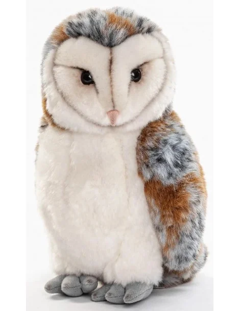 Peluche Chouette Effraie 27 cm|Rapace Nocturne Réaliste - 