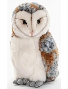 Peluche Chouette Effraie 27 cm|Rapace Nocturne Réaliste - 