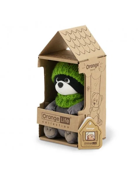 Peluche, Collection Life - Deny le raton avec son bonnet (18 cm) - 