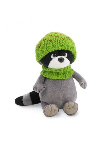 Peluche, Collection Life - Denny le raton avec son bonnet (18 cm) -