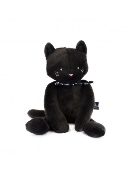 Peluche Chat Méloé Gris anthracite - 37 cm Made in France - 