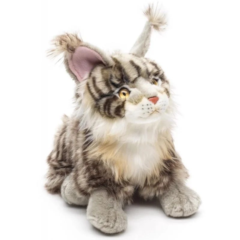 Peluche Chat Maine Coon, assis (gris) - 30 cm Unitoys Ecofriendly - 