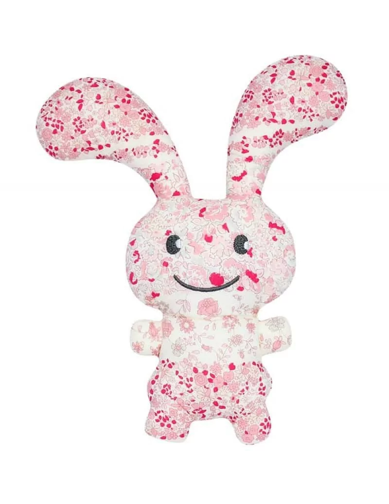 Hochet Bébé Fille Funny Bunny tissu liberty rose Trousselier - 